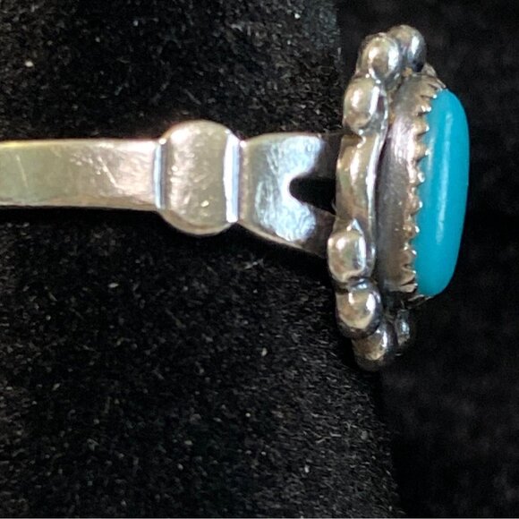 Ring Turquoise 1960s Bell Trading Post Size 4 Vintage Jewelry Sterling Silver St - Picture 4 of 14
